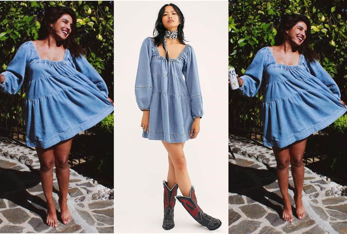 priyanka chopra share her pic in denim short dress that price can amaze you