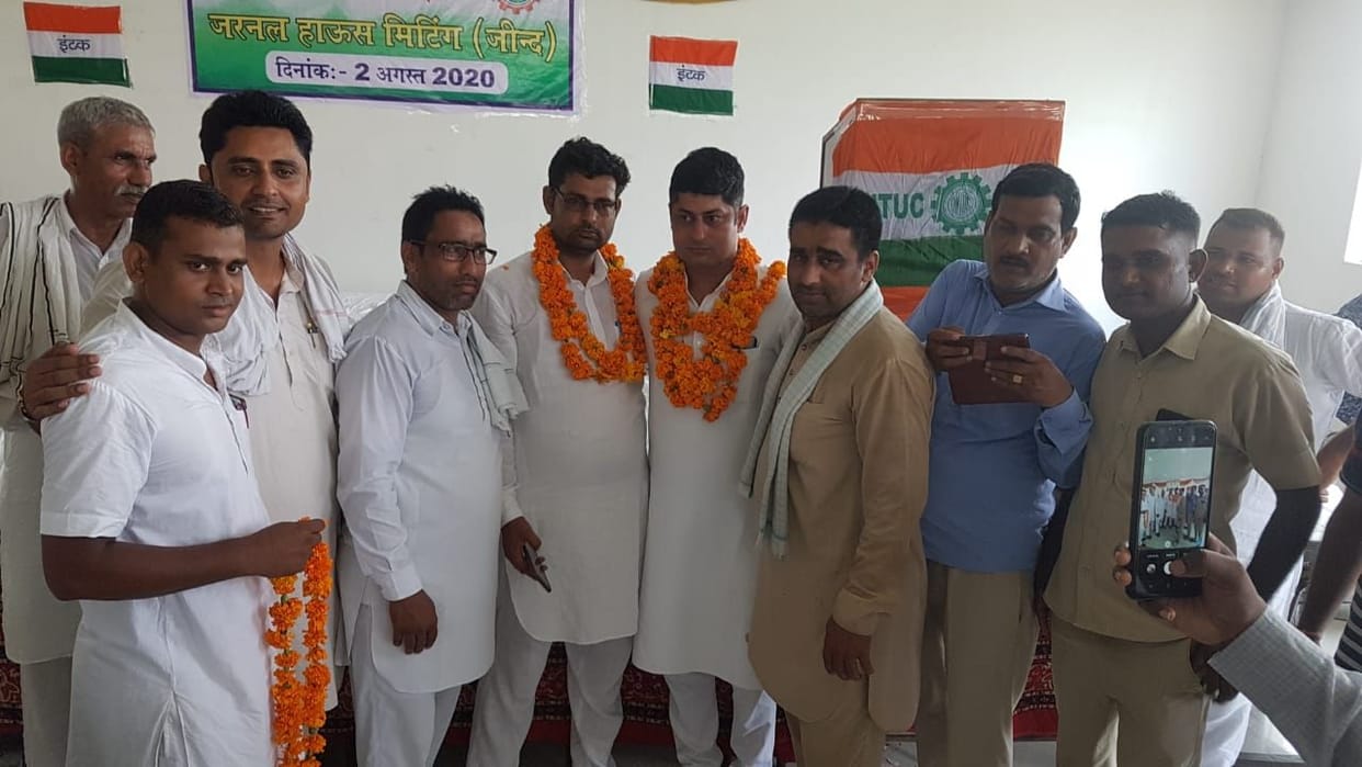 Naseeb Jakhar replaced Anup Sehrawat as Haryana State President of Haryana Roadways Worker Union INTUC