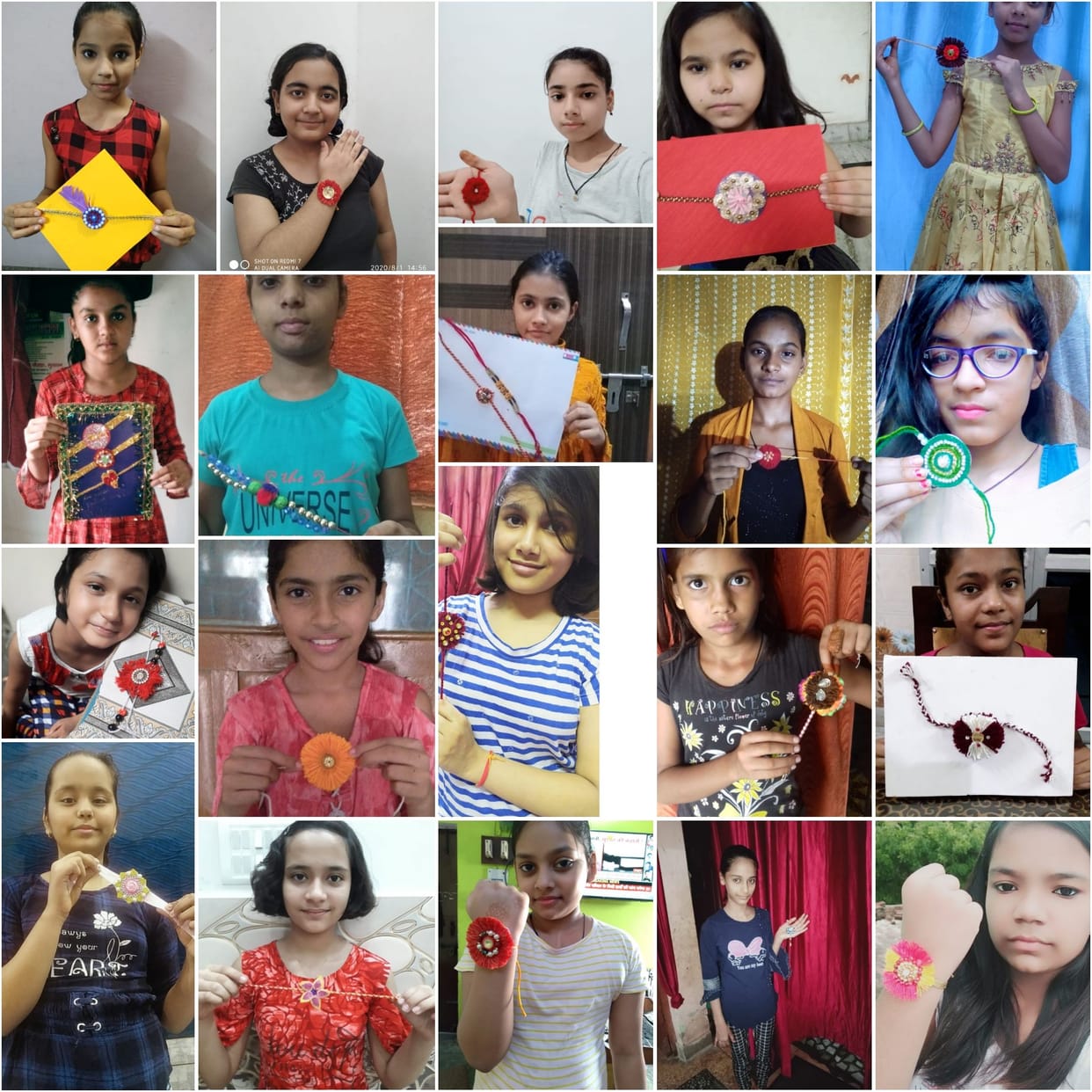 student made colourful rakhi in online competition