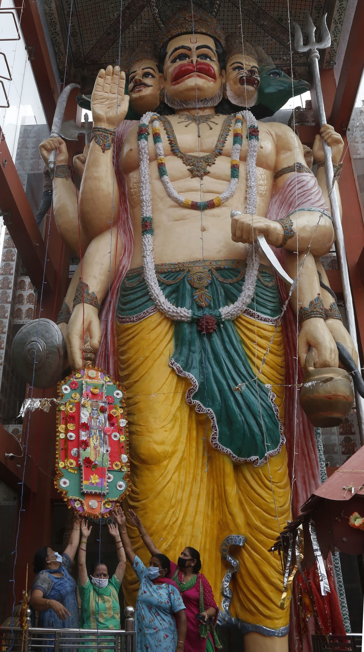 Panchamukhi Hanuman Sri Hanumant Dham Rakhi made adorned  wrist of Hanuman ji