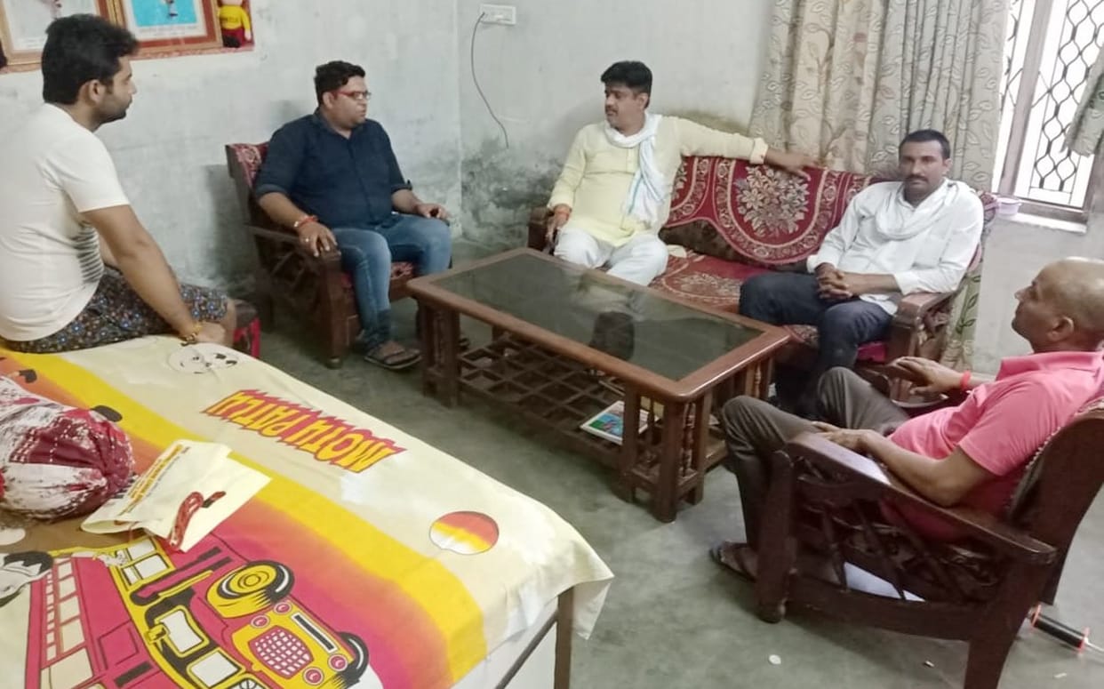 Workers engaged in preparations for Ram temple construction festival
