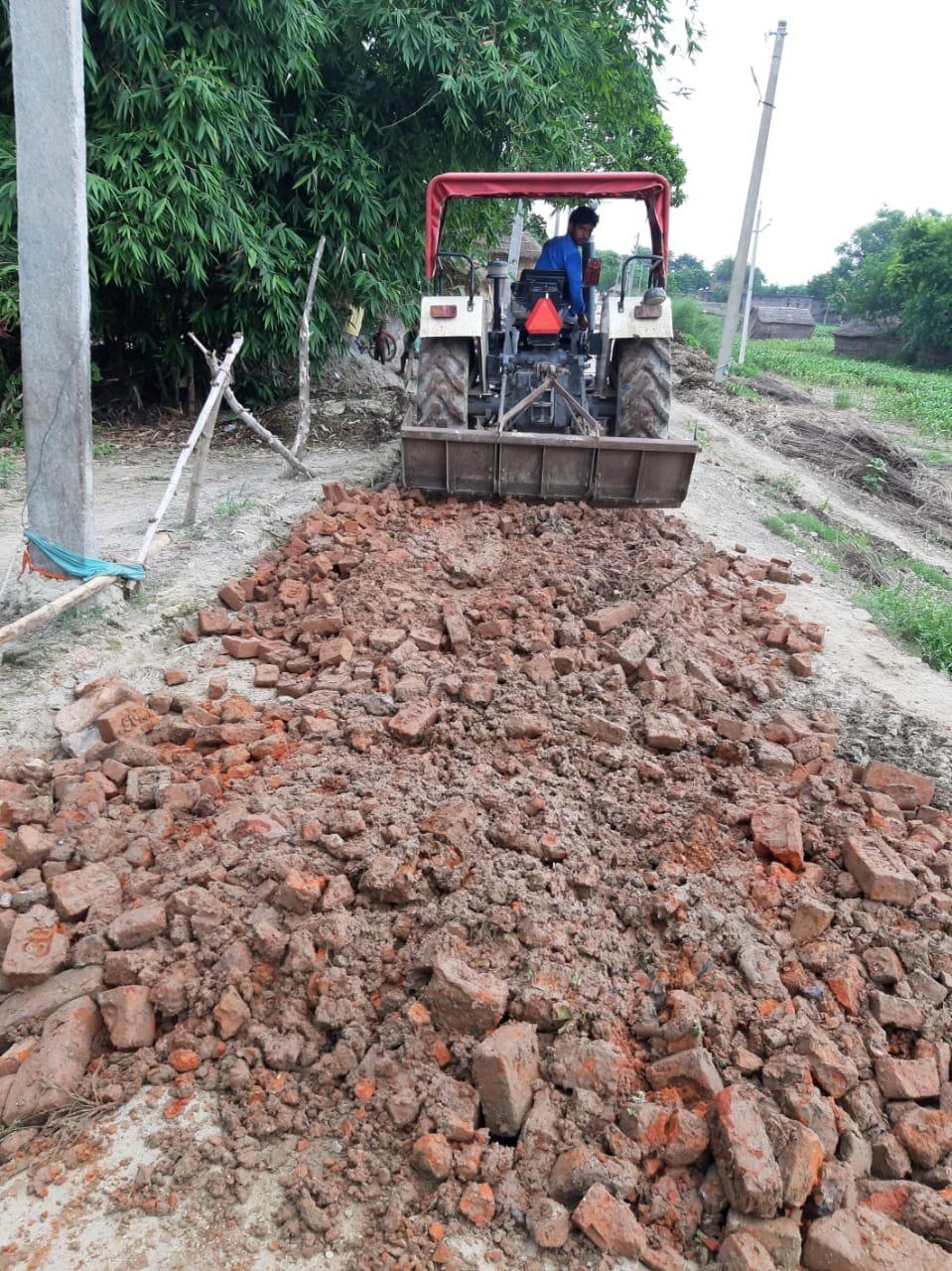 Spiers filled the damaged road with brick