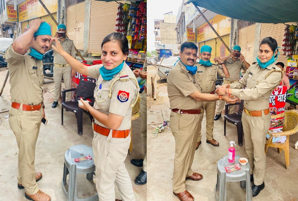 Agra Up News: UP Police Cops celebrated Rakshabandhan in agra