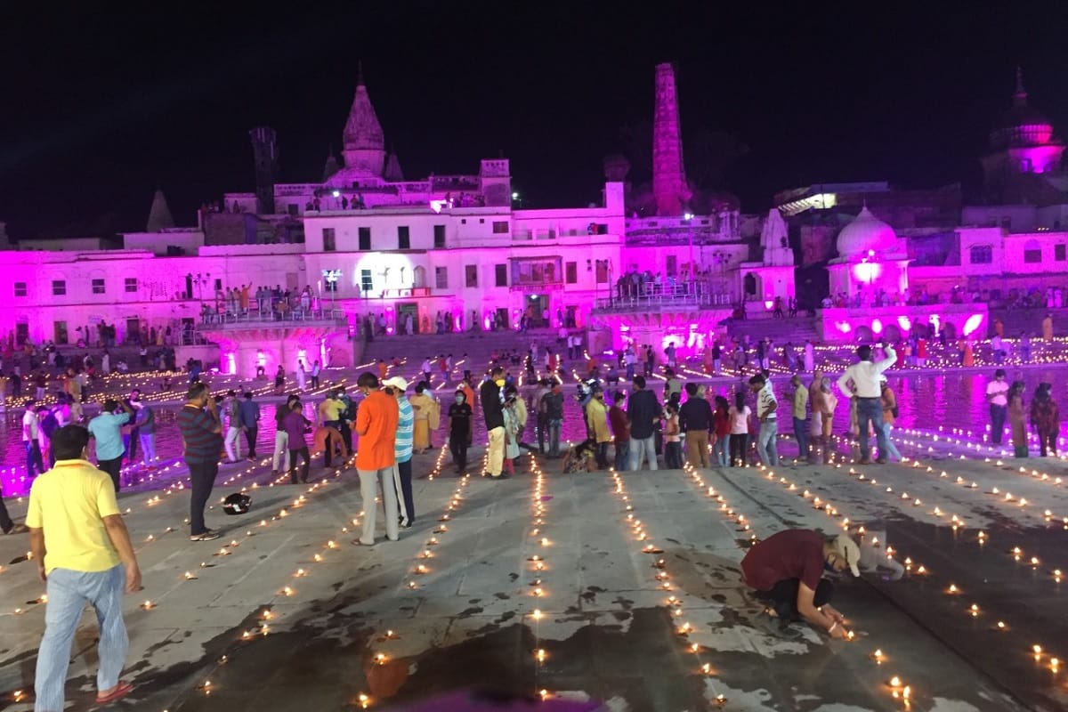 Ayodhya decorated with earthen lamps before foundation of Ram Mandir