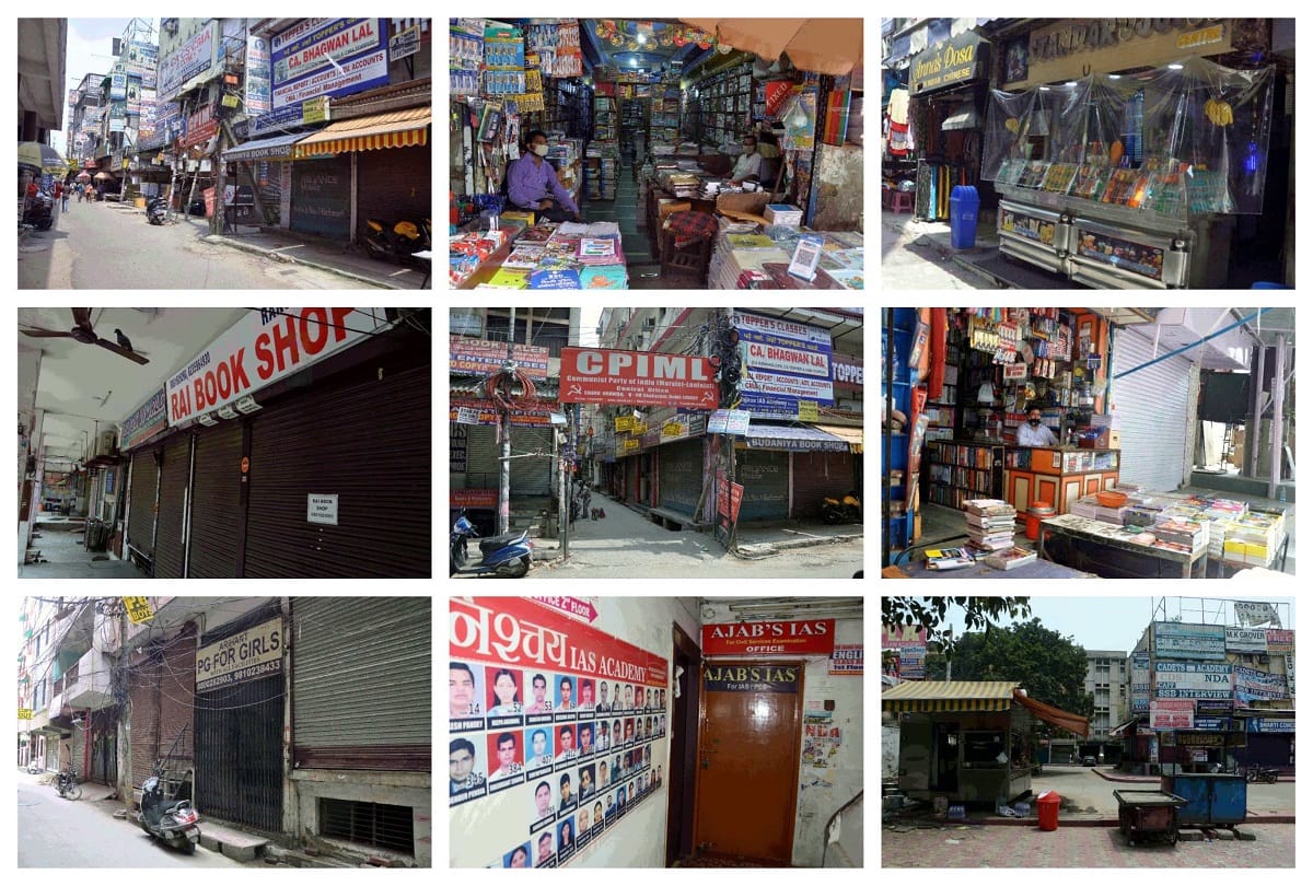 Education hubs of delhi laxmi nagar mukherjee nagar are empty because of coronavirus pandemic
