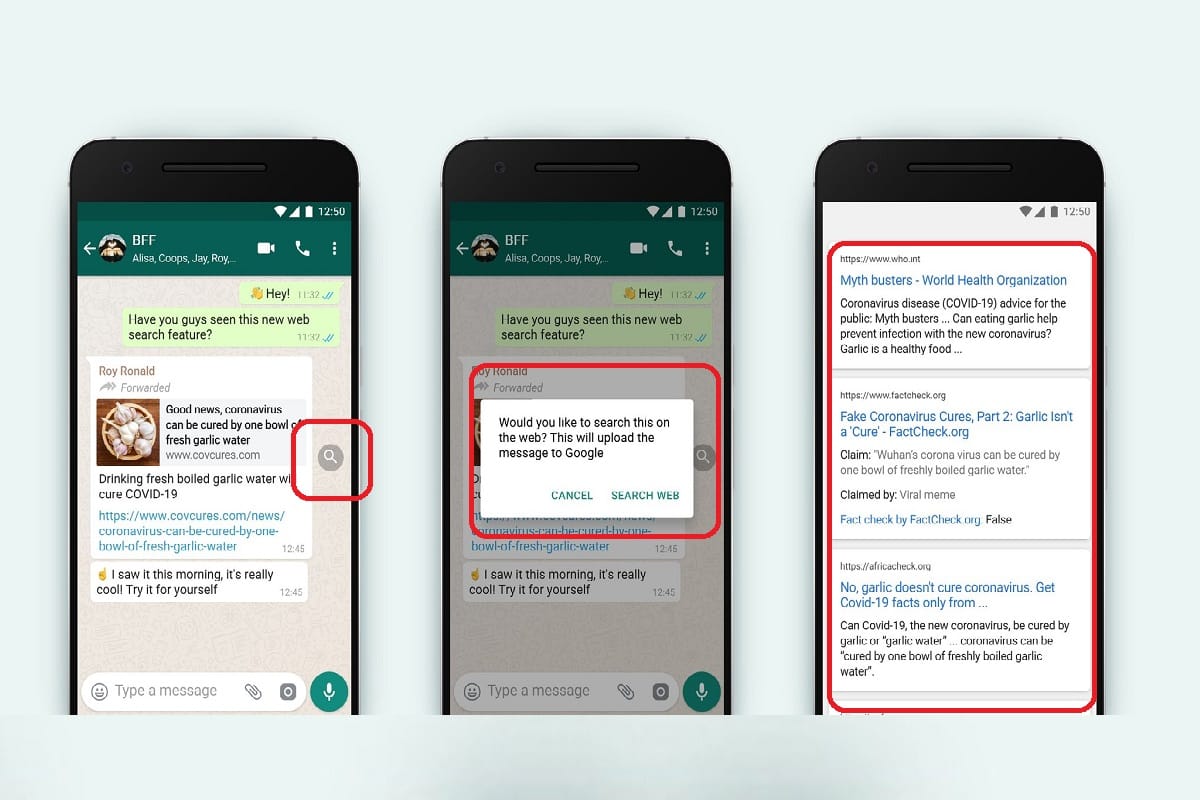 WhatsApp ने लॉन्च किया कमाल का फीचर, चुटकियों में पकड़ी जाएंगी फर्जी खबरें Whatsapp update brings Search the Web tool to curb fake news