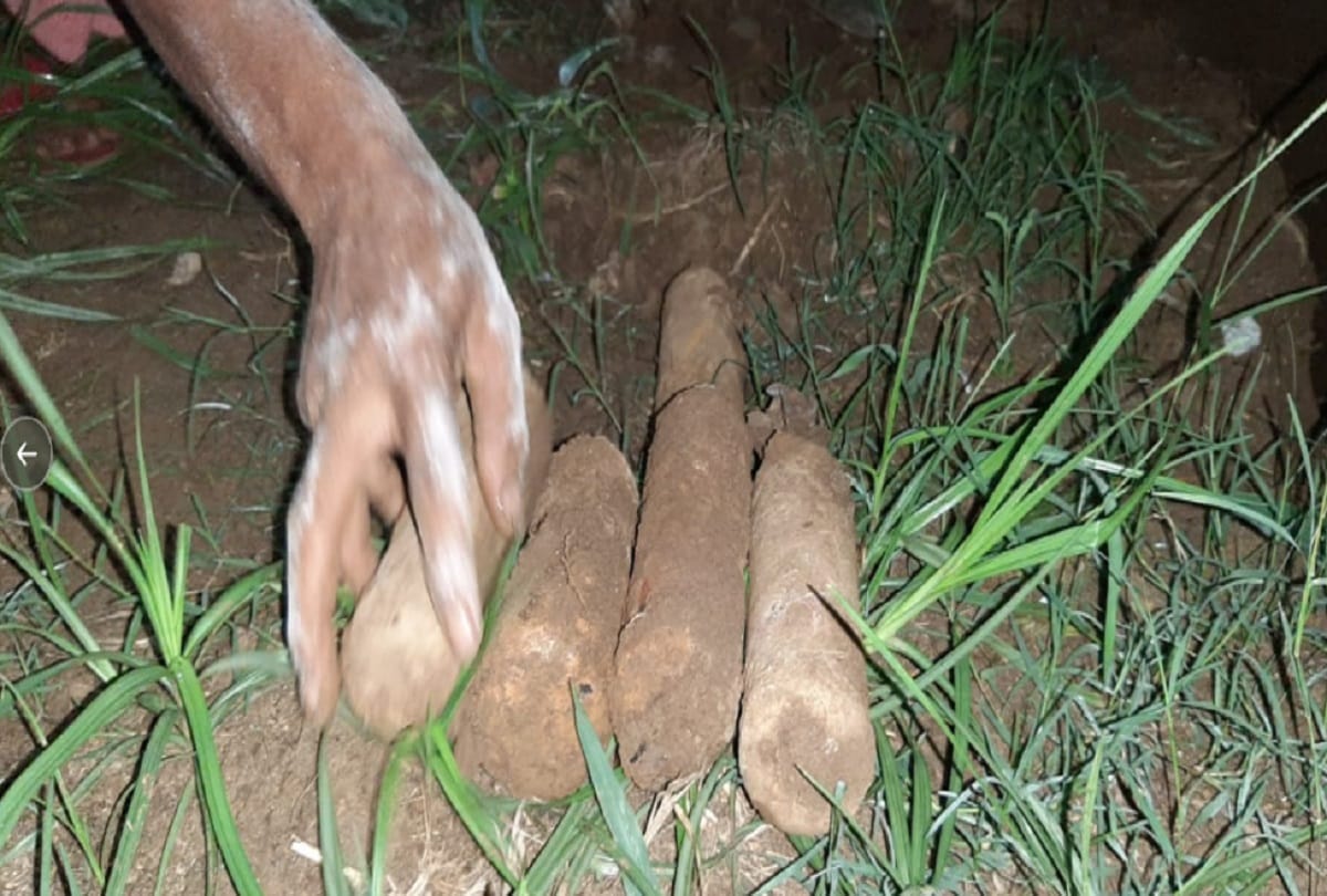 rusted mortar shells recovered by JK Police fron samba
