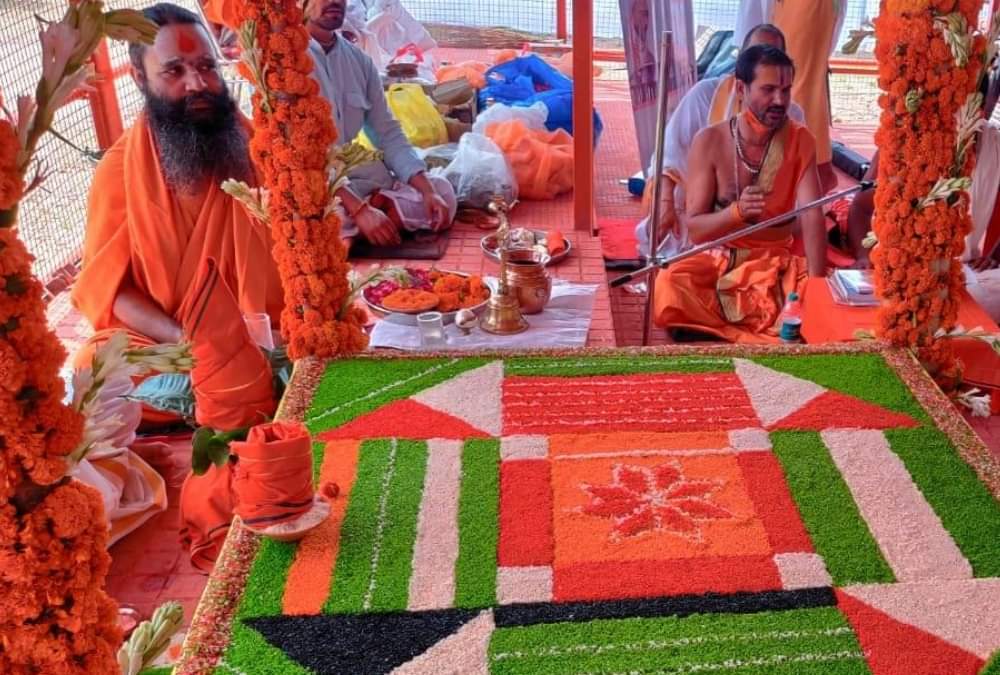 Decoration of garbhgrah in Ayodhya before   bhoomipoojan.