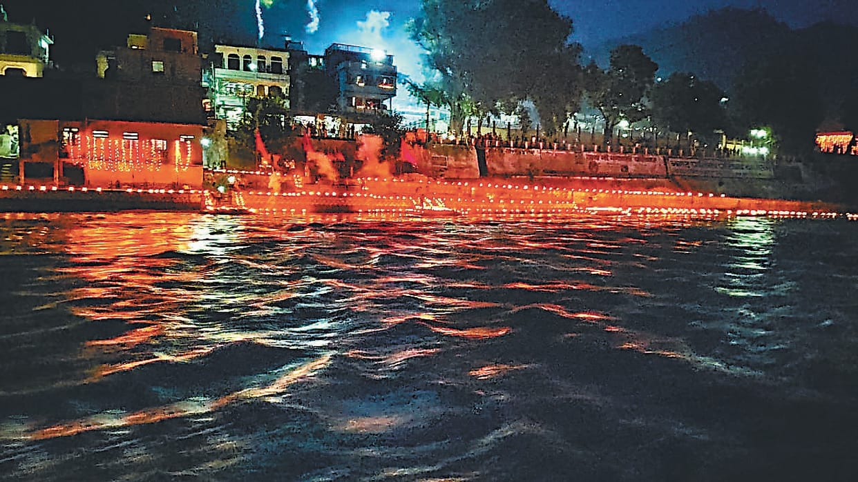 City of Baba Bagnath adorned with lamps on the foundation stone of Ram temple
