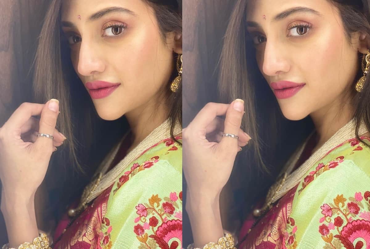 nusrat jahan shares her raksha bandhan look in silk saree with floral blouse