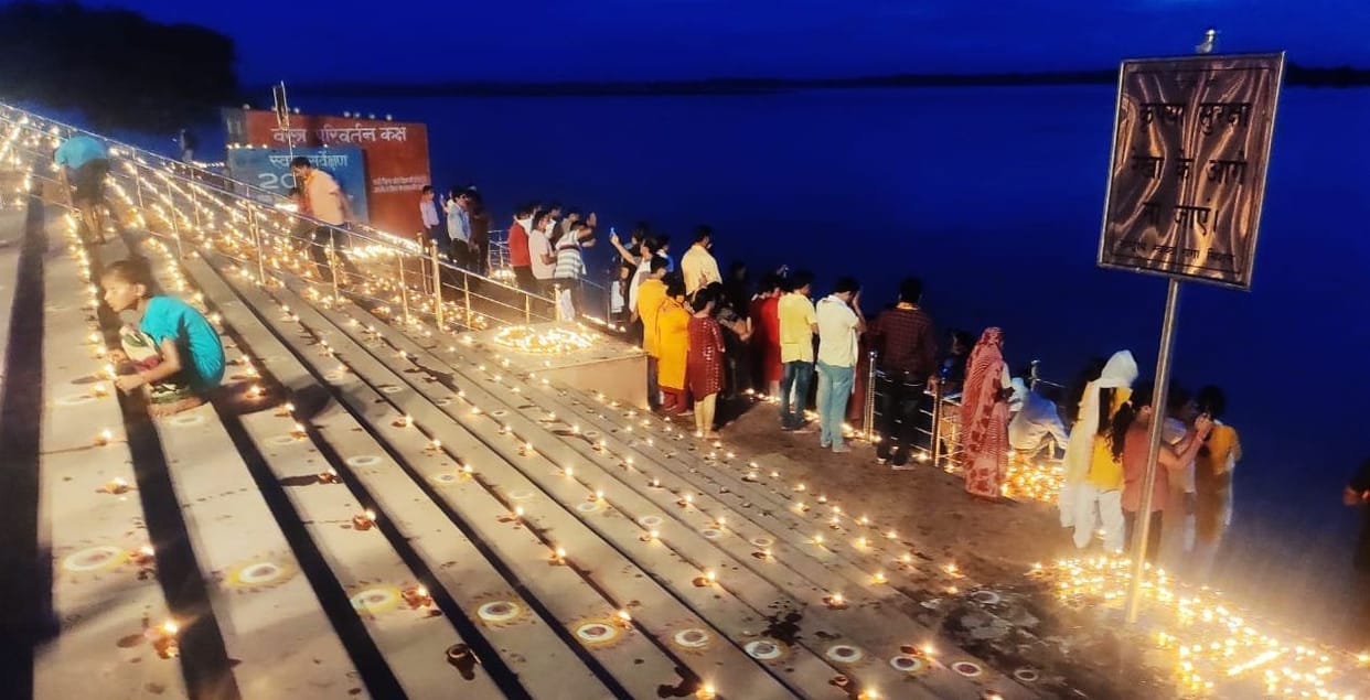View of Bijnor Ganga barrage like Diwali