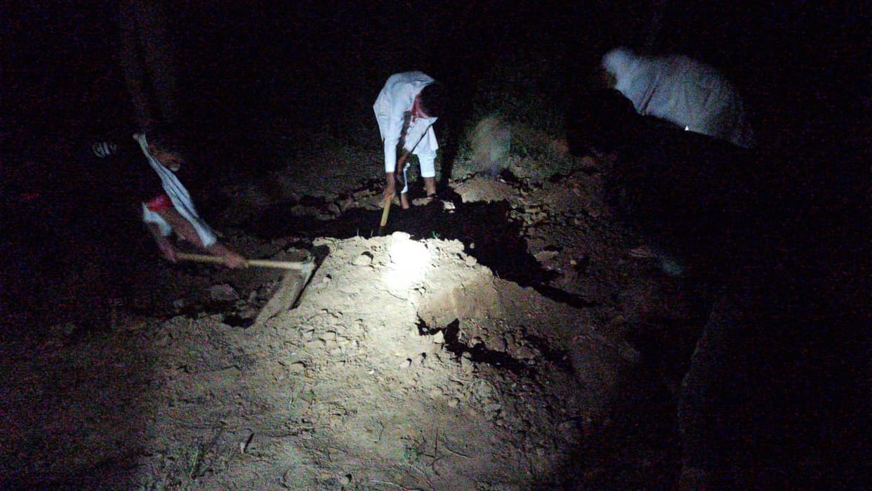 The dead body was taken out of the grave nine days after burial