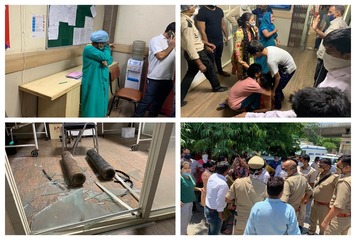 Noida district hospital when deny to give dead body kin of deceased allegedly beat woman doctor destruction in hospital too know full update