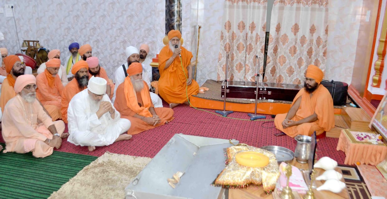 The ashes of Brahmalin Mahant Palasingh immersed in the Ganges at Satighat