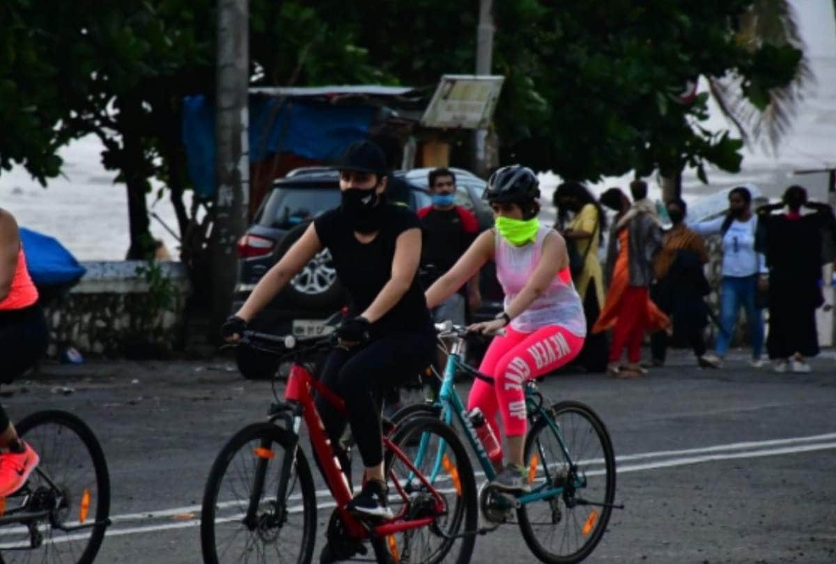 Katrina Kaif all black look she spotted cycling in mumbai
