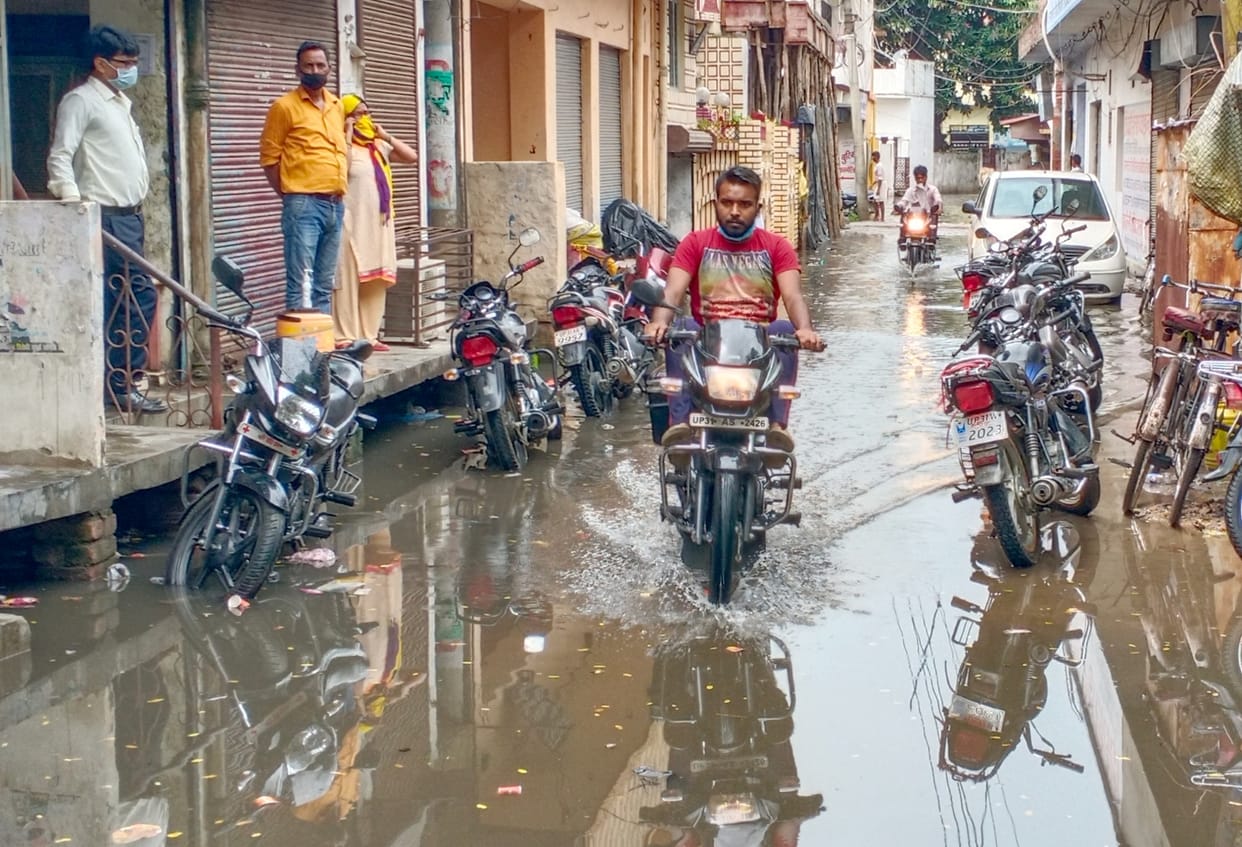 The rain brought relief from the heat, but the waterlog caused trouble
