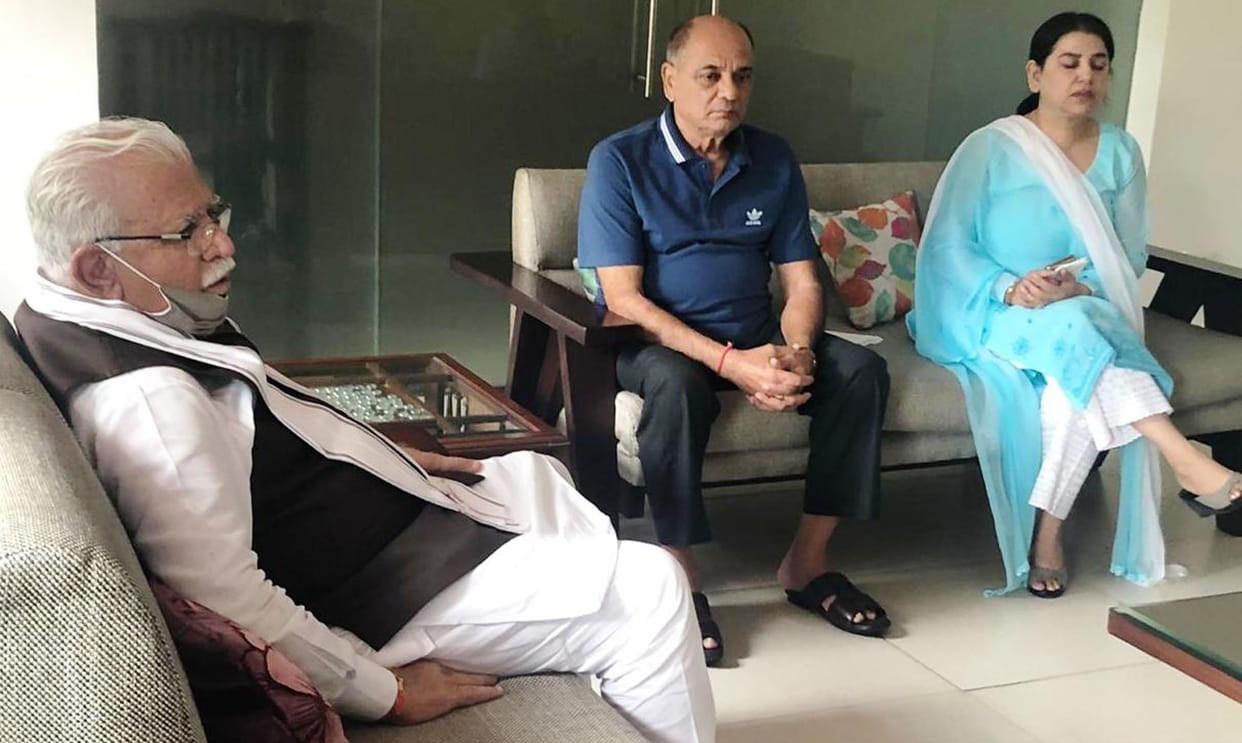 cm manohar lal met with sushants fther