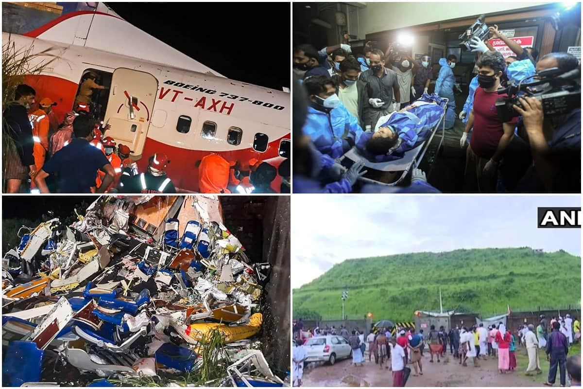 Kerala plane crash air india flight skidded during landing two pilots along with many passengers died see pictures
