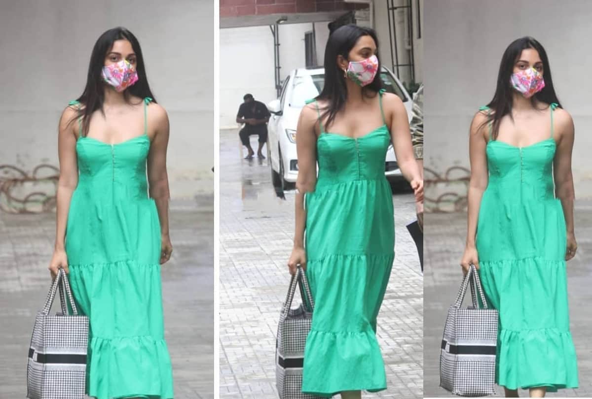 kiara advani spotted in green maxi dress with expensive dior handbag