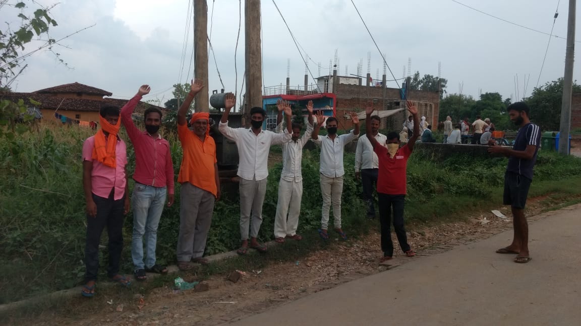 People agitated by burning transformer