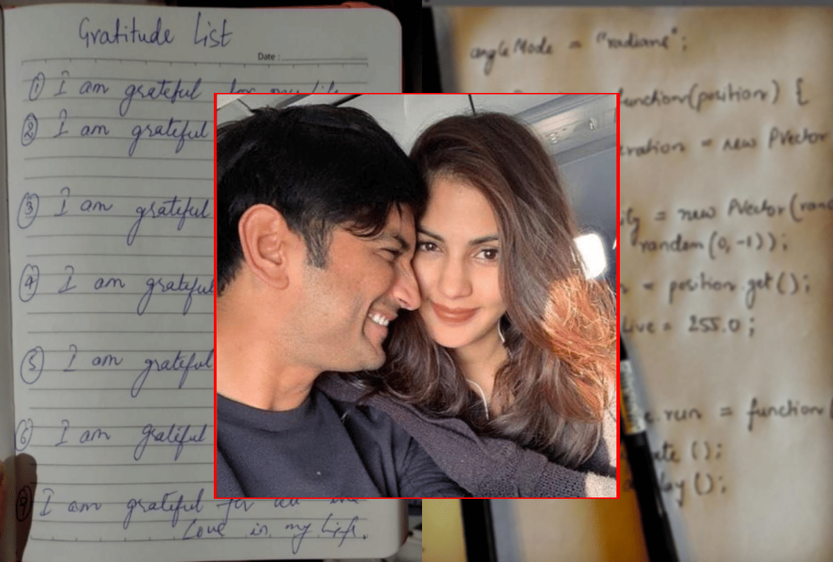 Sushant singh rajput HandWritting is different to Rhea Chakraborty Gratitude Note