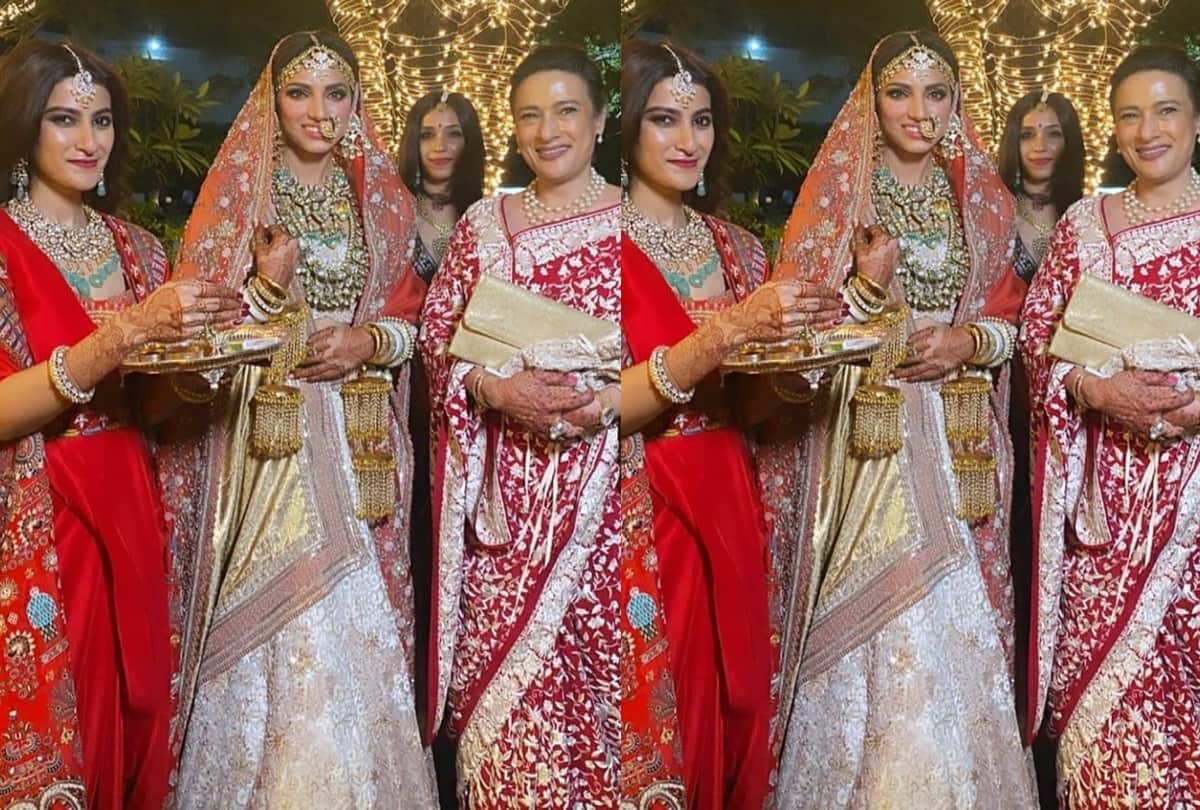 rana daggubati and miheeka bajaj cream and golden attire for wedding see her close makeup pics