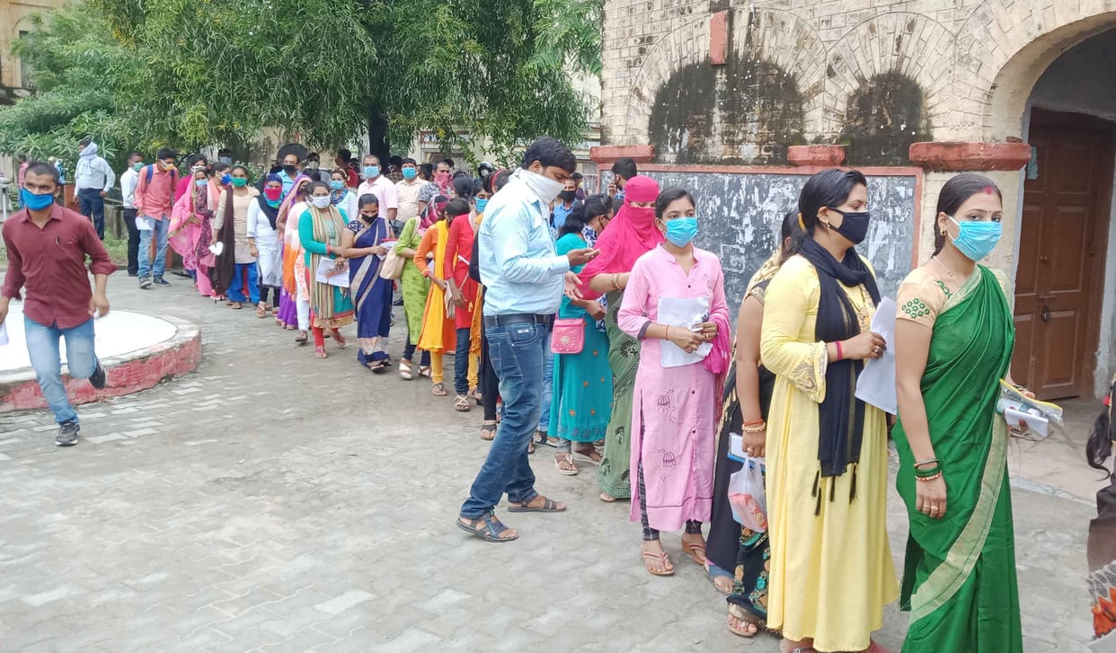 Social distancing telegram on showing mask in B.Ed entrance exam
