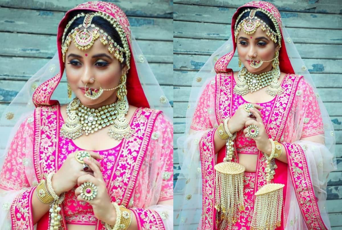 bhojpuri actress rani chatterjee bridal photoshoot in 18 kg lehenga