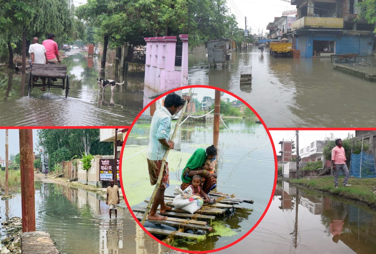 Gorakhpur heavy rain water logging in colony People blamed administration