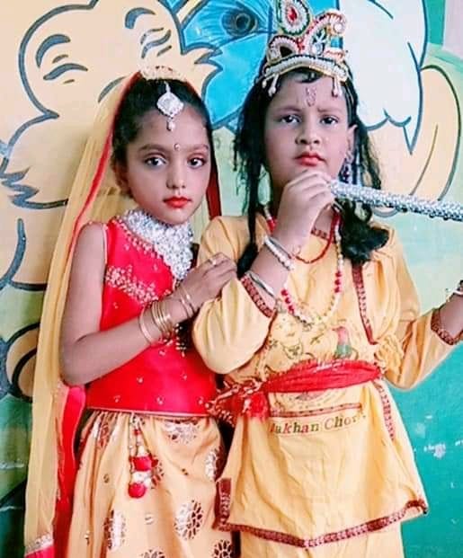 The temples were decorated, the children were transformed into Radha Krishna