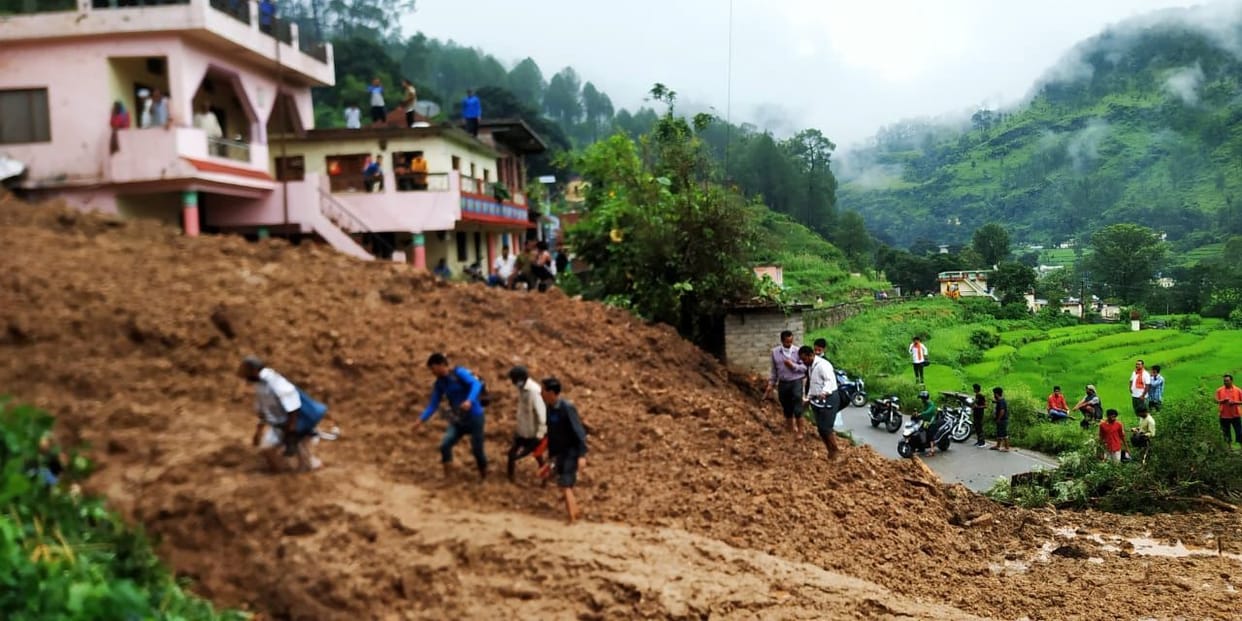 Nine houses destroyed due to heavy rain