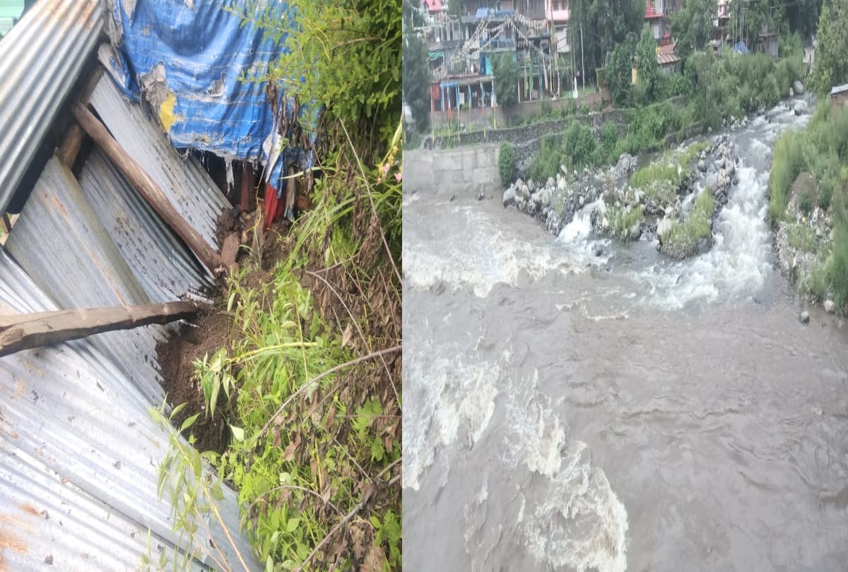 rains in Kullu raise water level in river-canals, landslide demolish houses