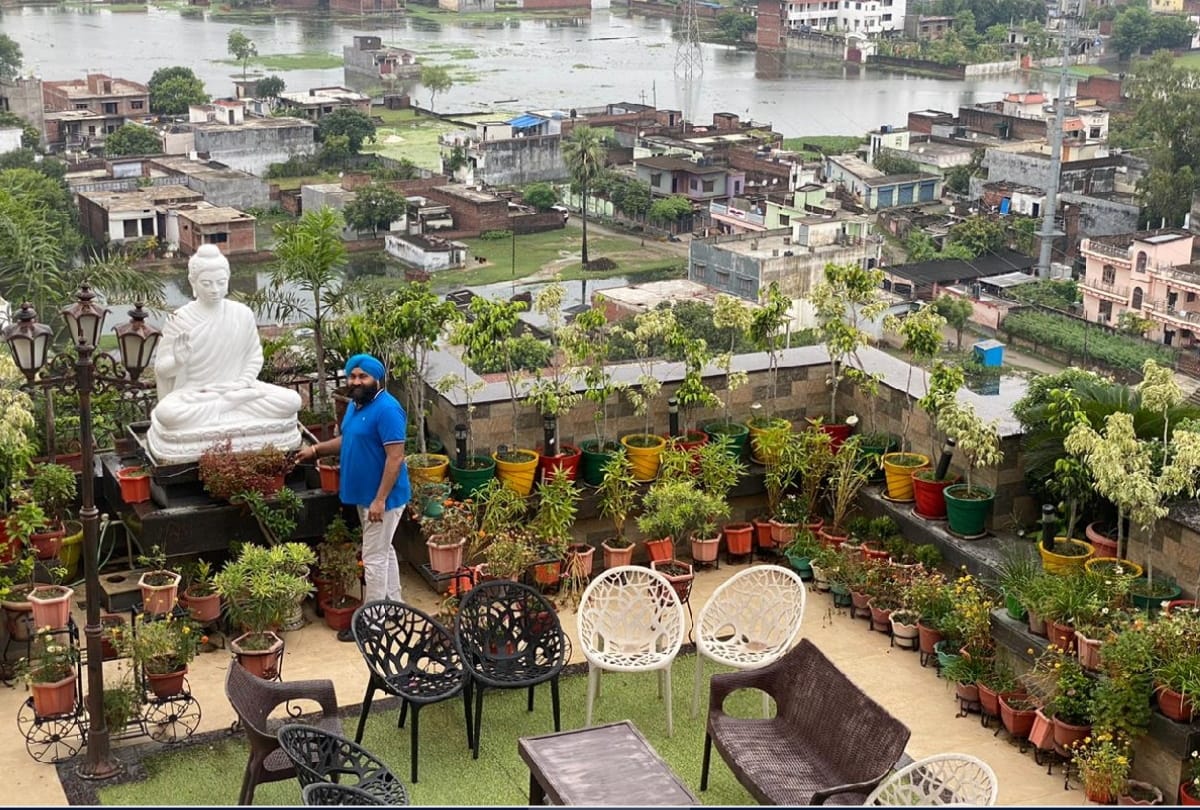three terrace gardens done on 14th floor by Birendra Singh, director of Kohli Motors gorakhpur