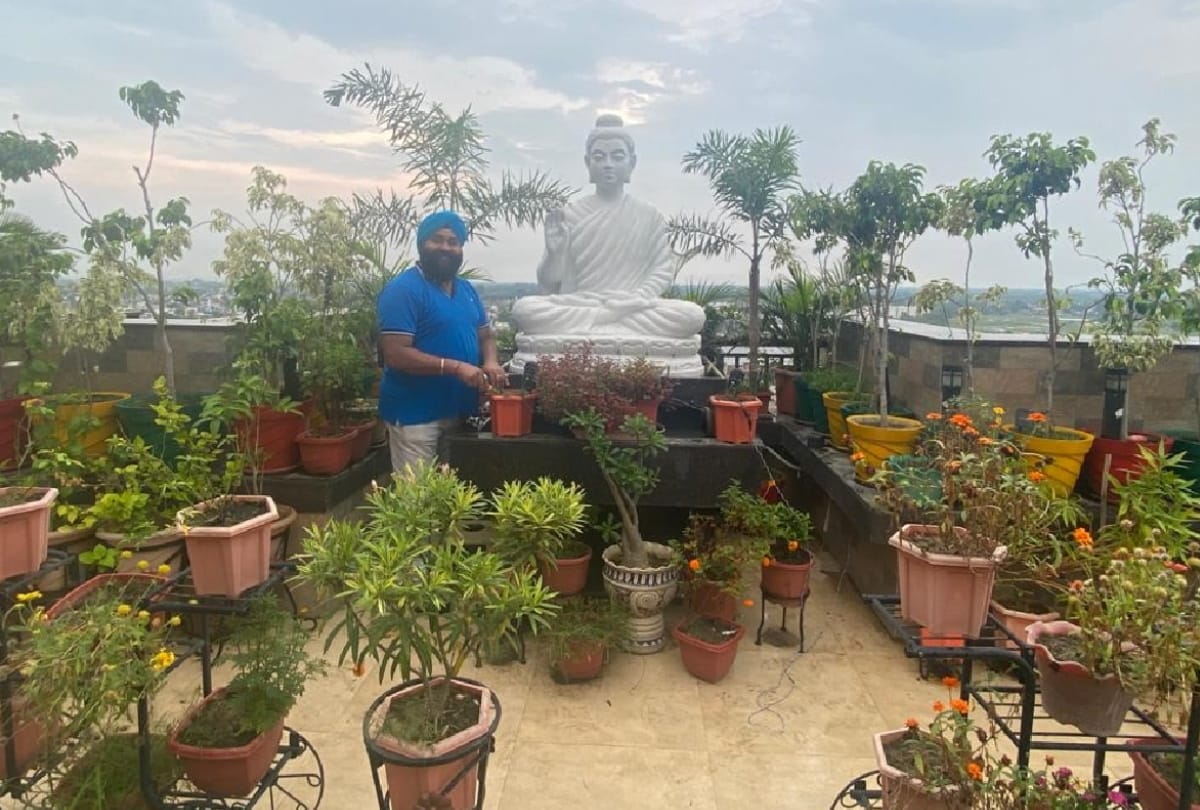three terrace gardens done on 14th floor by Birendra Singh, director of Kohli Motors gorakhpur