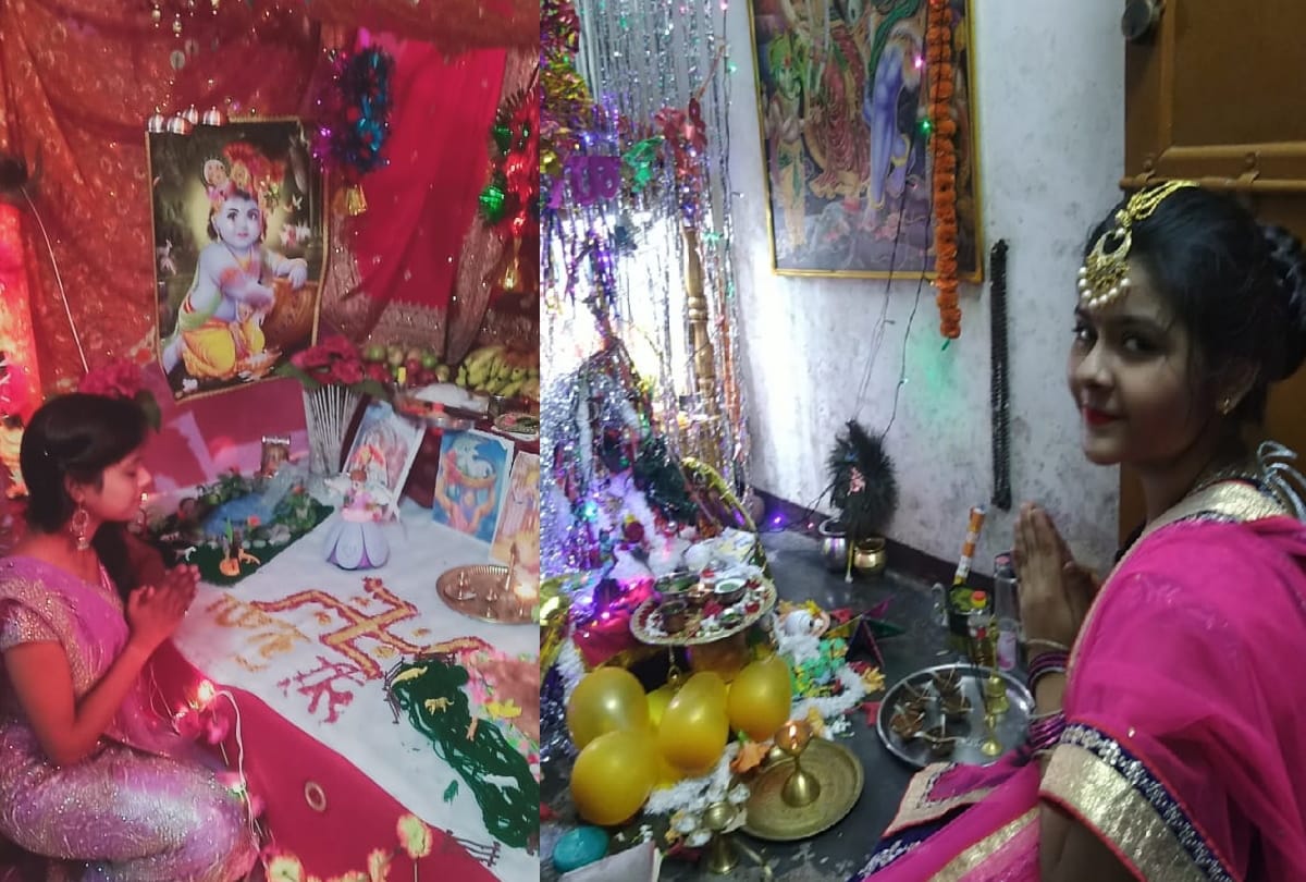 Janmashtami 2020 celebration in gorakhpur temple and decoration in house
