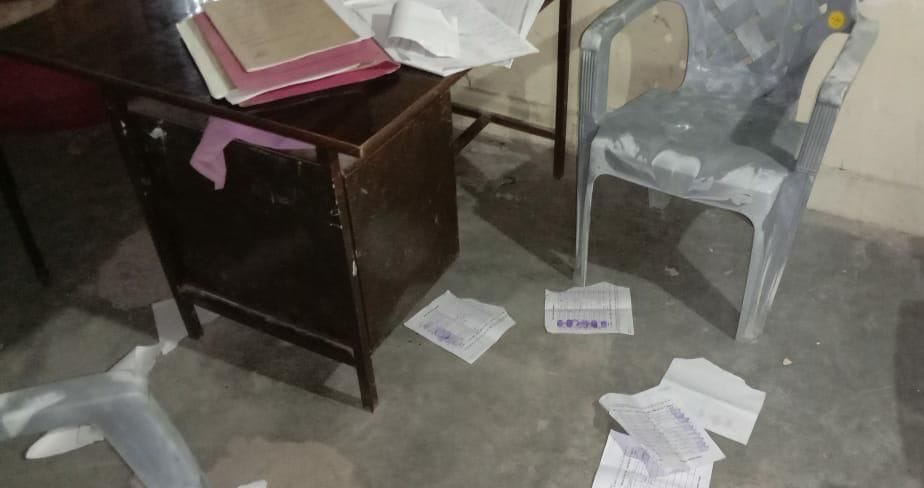 VDO beaten in office, torn documents
