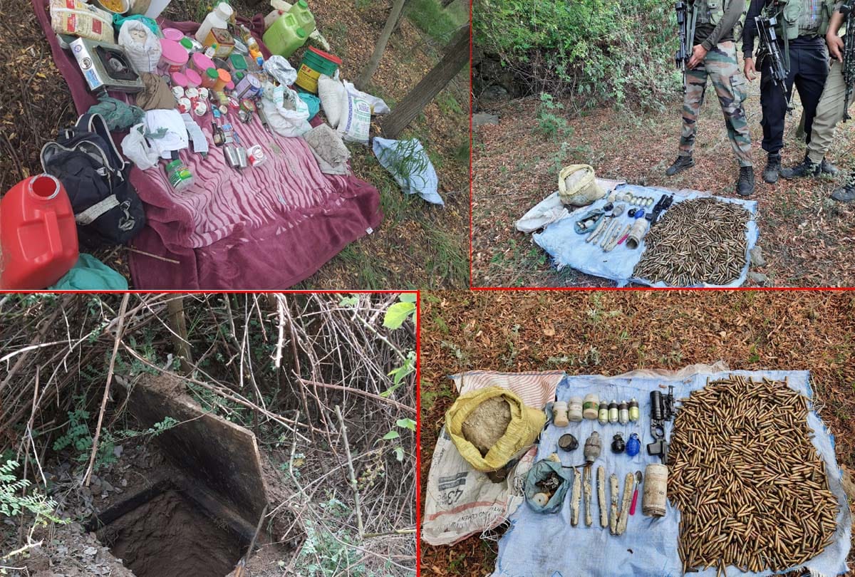 jammu and kashmir, forces busted terrorists hideout at Barsoo awantipora in south kashmir Pulwama