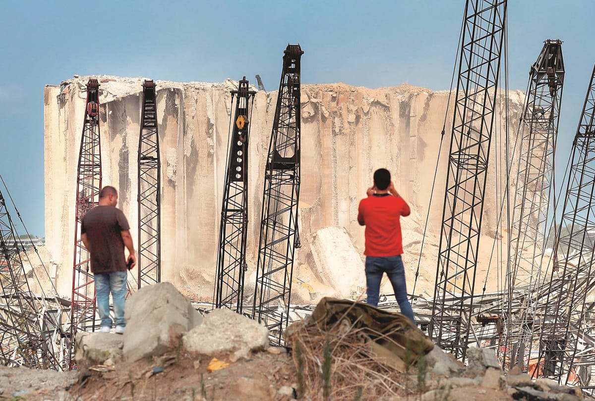 now hazardous chemicals containers leaks on beirut port