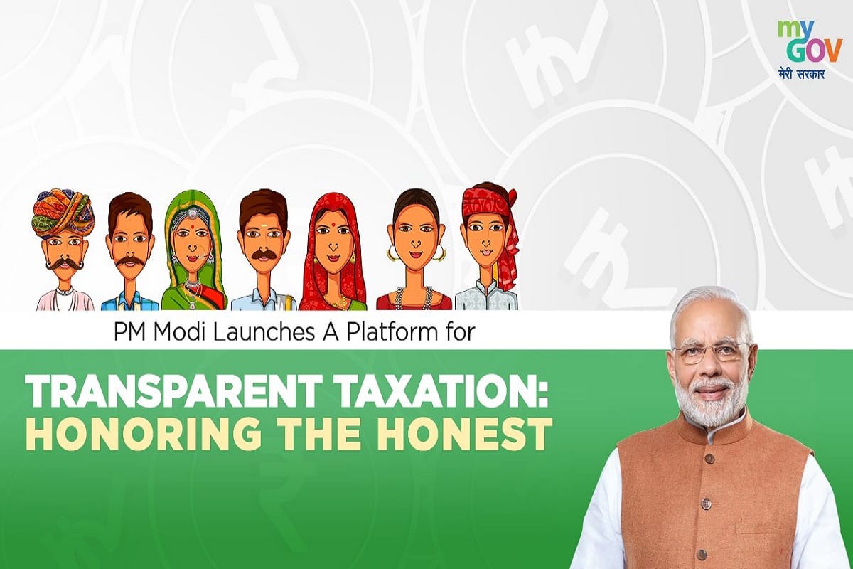 Honoring the honest PM Narendra Modi launches Transparent Taxation platform for taxpayers