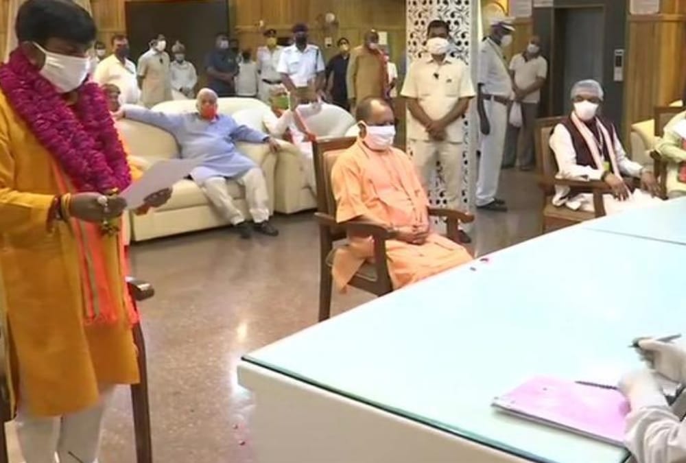 BJP candidate files nomination for Rajyasabha bypoll.