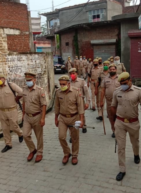 Police PAC launches flag march on Janmashtami