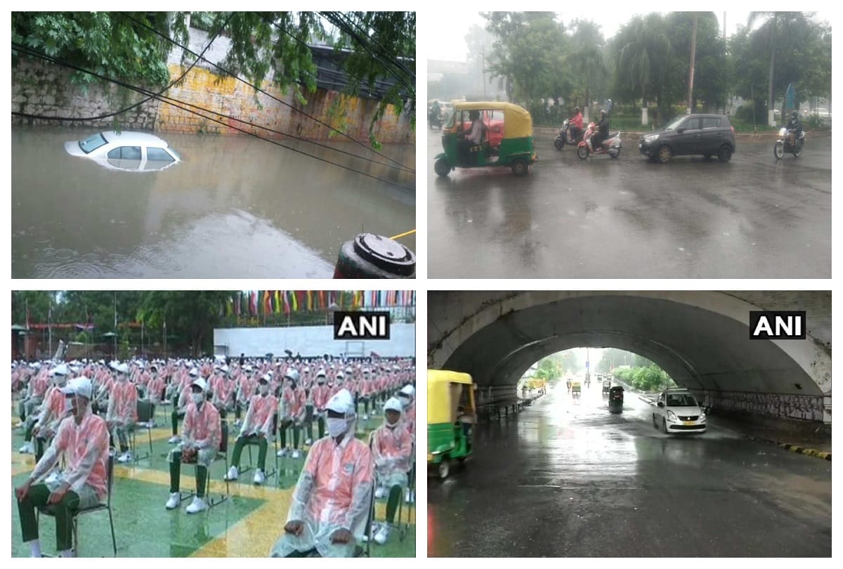 Delhi Weather update today: delhi noida ghaziabad faridabad gurugram heavy rainfall water logging traffic trees fallen
