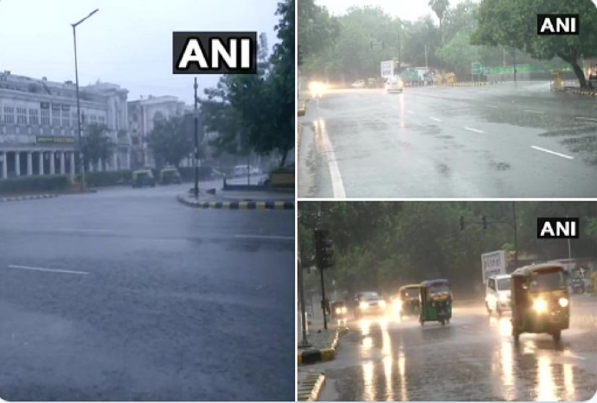 Delhi NCR Rain News in Hindi: Rain lashes parts of Delhi ncr Connaught Place New Delhi Railway Station