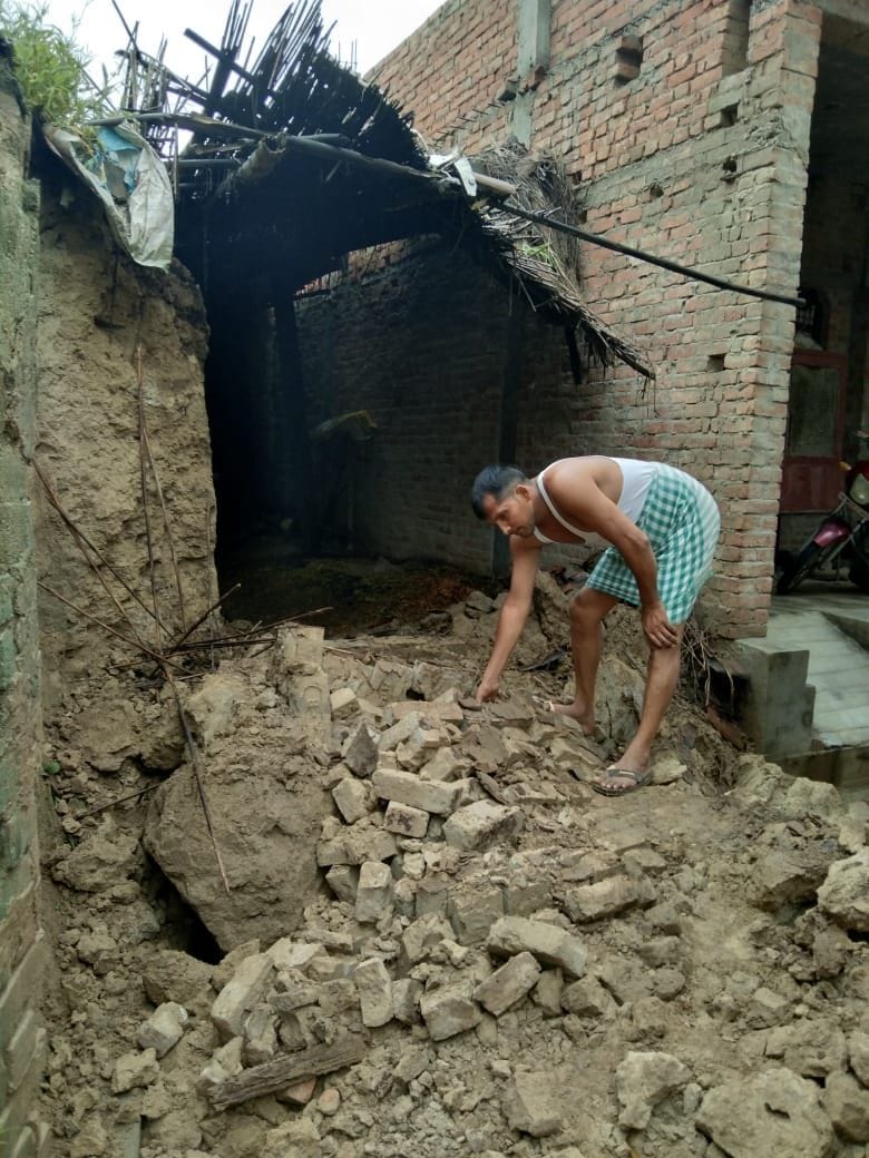 2 homes demolished by rain