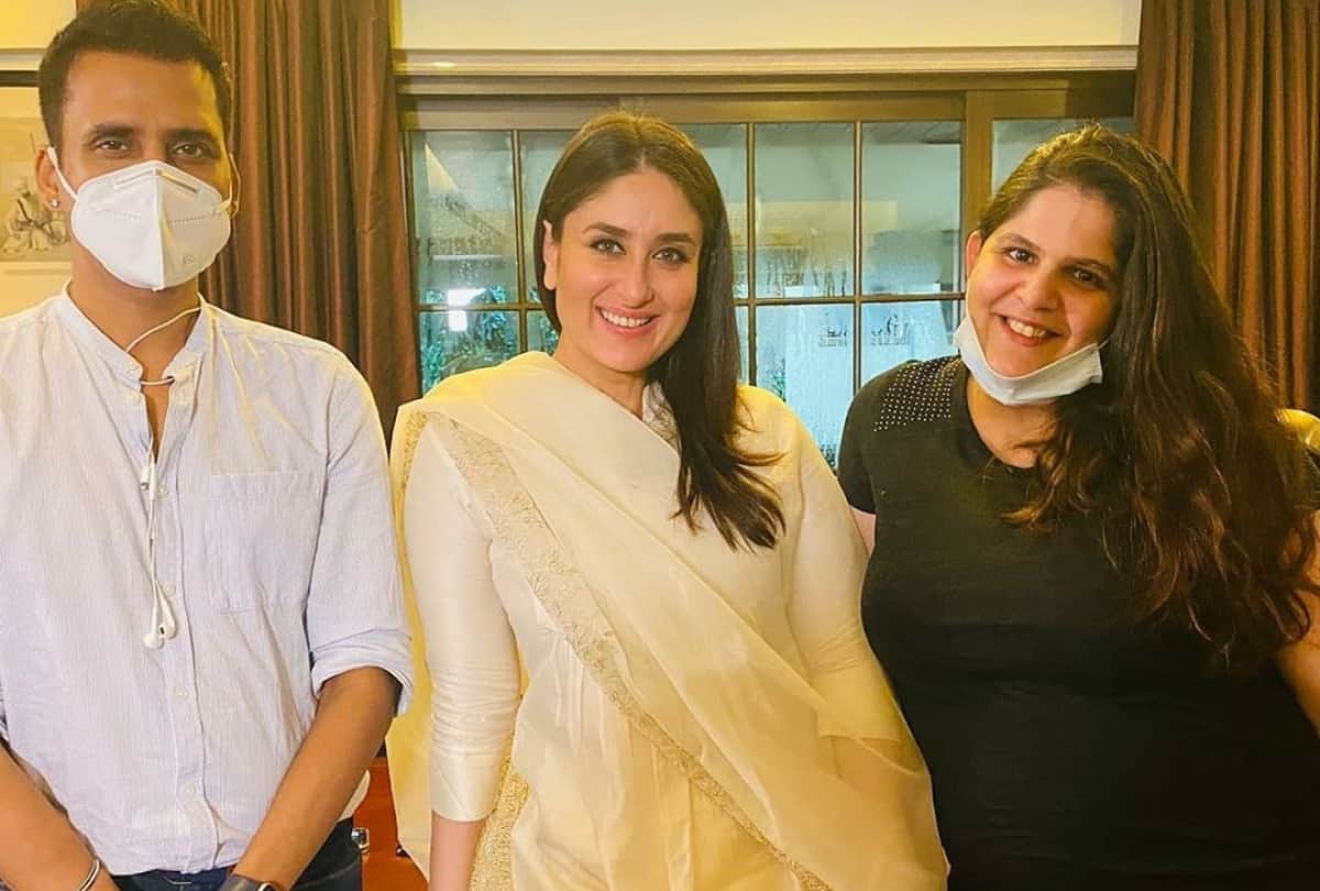 kareena kapoor her pregnancy glow after announcement in white chanderi silk kurta