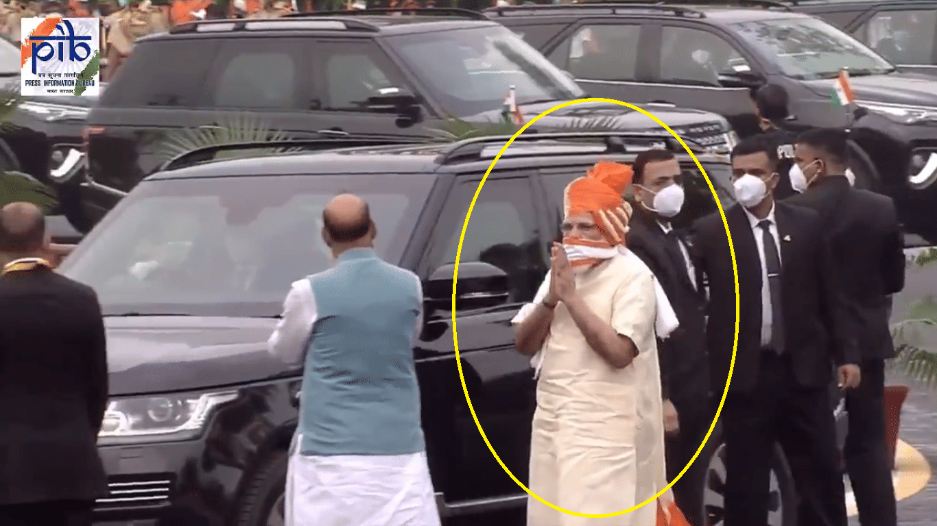 PM Narendra Modi arrives at Red Fort from Range Rover Sentinel on the occasion of 74th Independence Day