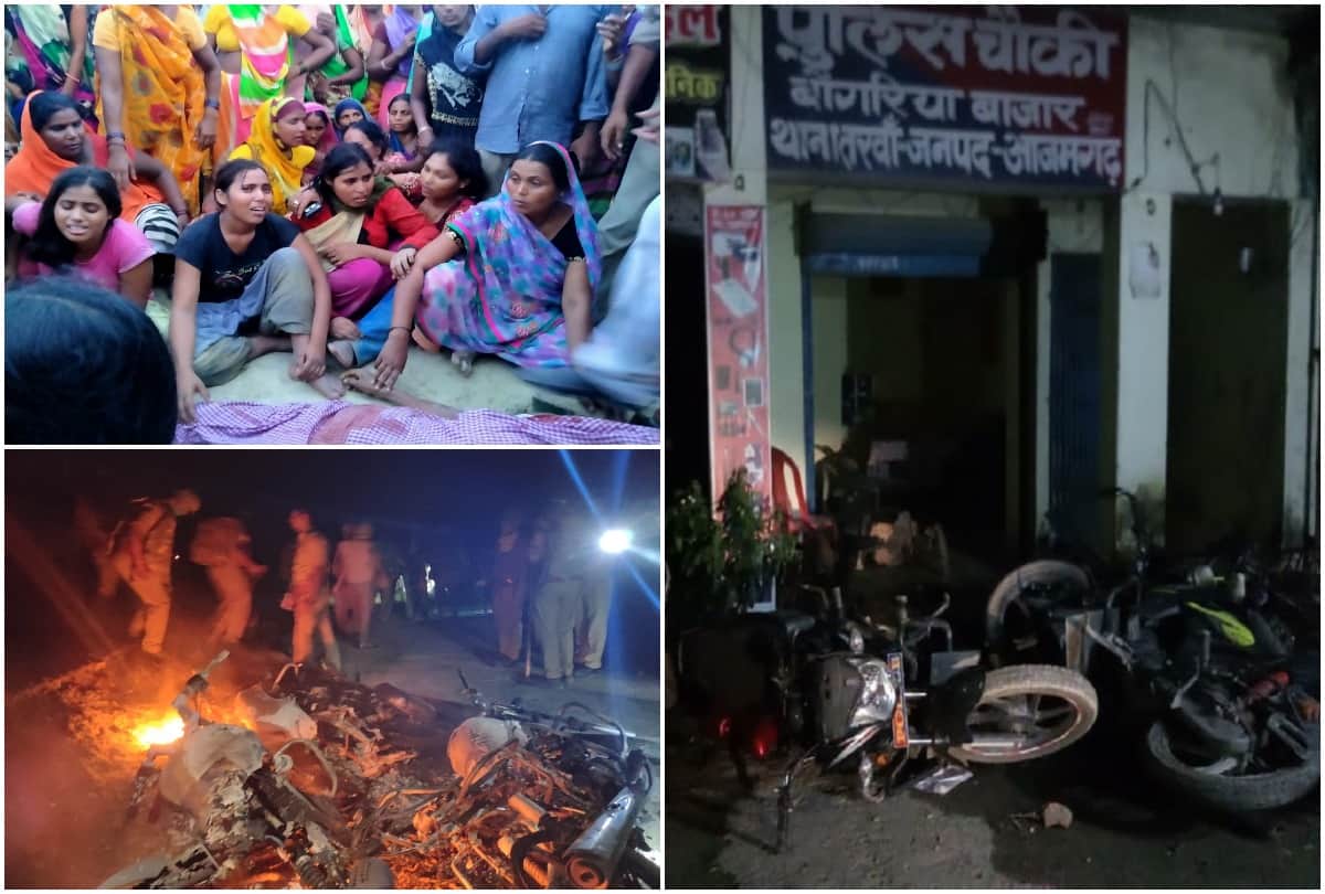 Azamgarh pradhan murder case second day silence in village, heavy police force deployed see photos
