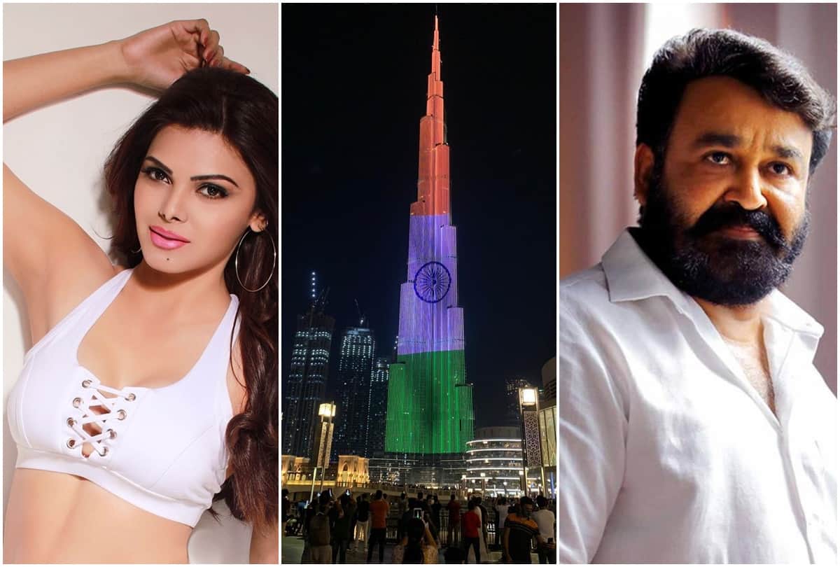 Indian flag shines on Burj Khalifa celebs who owns flat in burj khalifa Mohanlal Sherlyn Chopra