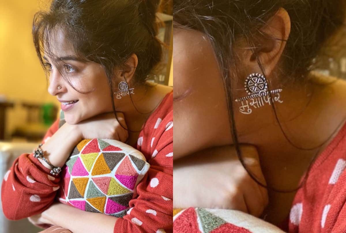 dipika kakar new earrings with special word musafir attract fans attention
