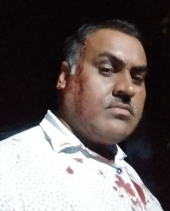 stone thrown at bjp leader in thana
